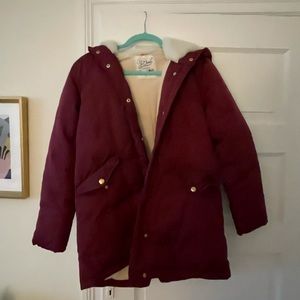 J.Crew Crewcuts maroon puffer coat size 14; barely worn.